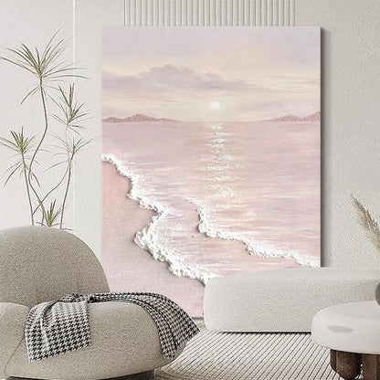 Blush Shore-Beige & Pink 3D Textured-AURA065