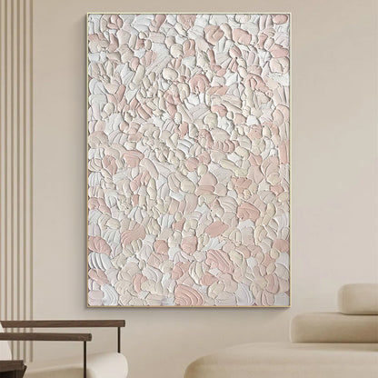 Petal Drift-Beige & Pink 3D Textured-AURA066