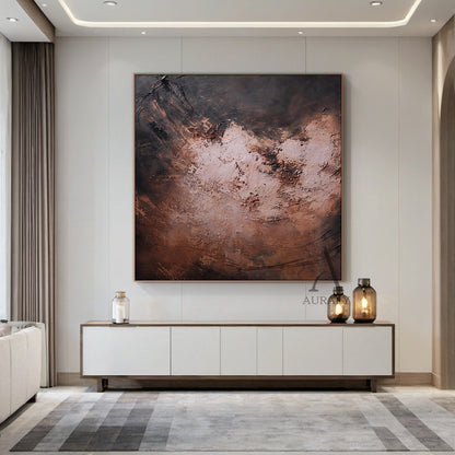 General Abstract Red Brown Wall Art Modern Home Decor Print AURA248