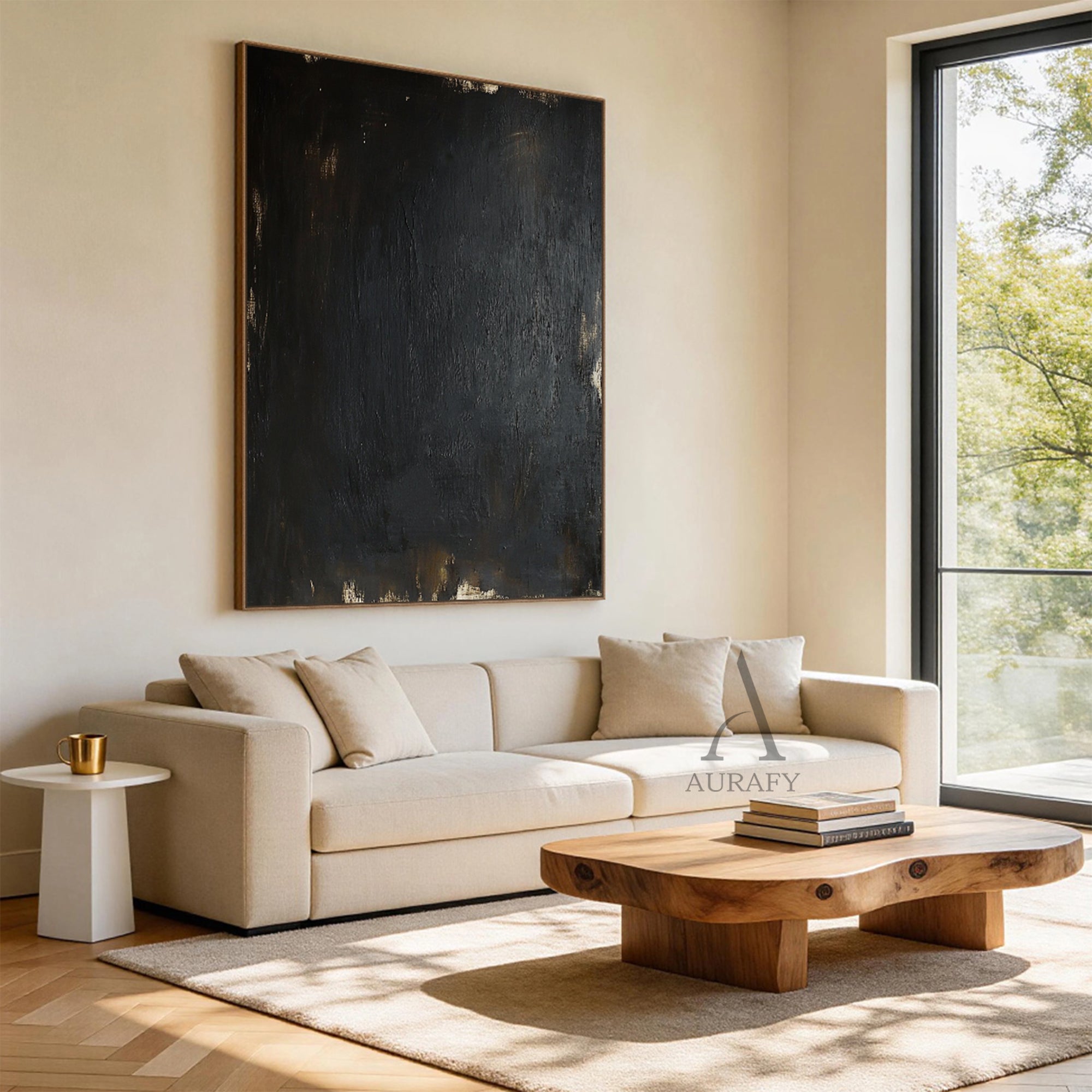 Modern Black Abstract Wall Art for Living Room Home Decor AURA357