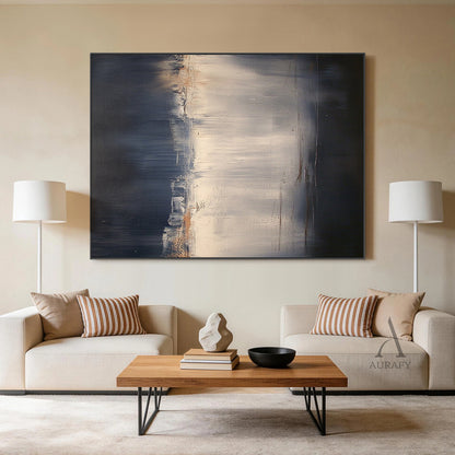 Abstract Black Beige Wall Art for Modern Living Room Decor AURA367