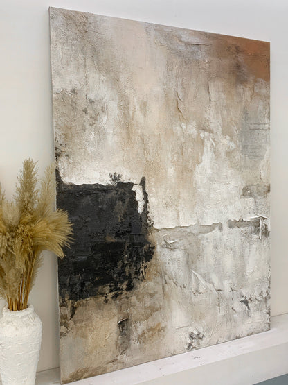 Quiet Patina-Beige Abstract Wall Art Field-AURA134