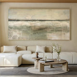 Mossed Silence-Green & Beige Wabi-Sabi Art-AURA080