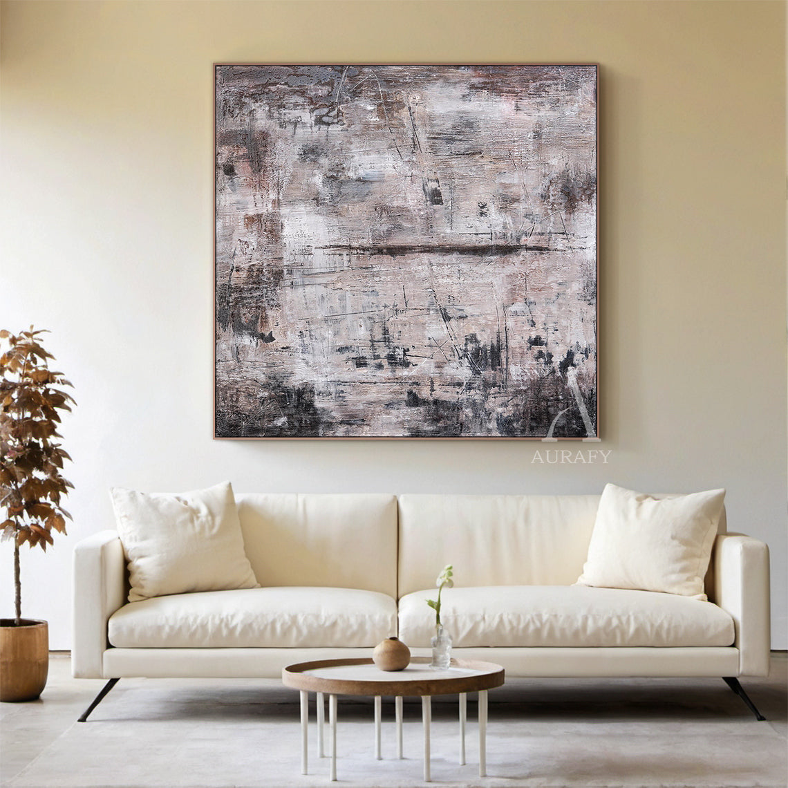 General Abstract Black Gray Wall Art for Living Room Decor AURA255