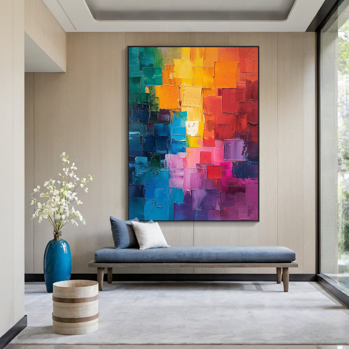 Chromatic Mosaic-Multicolor Abstract Field-AURA159