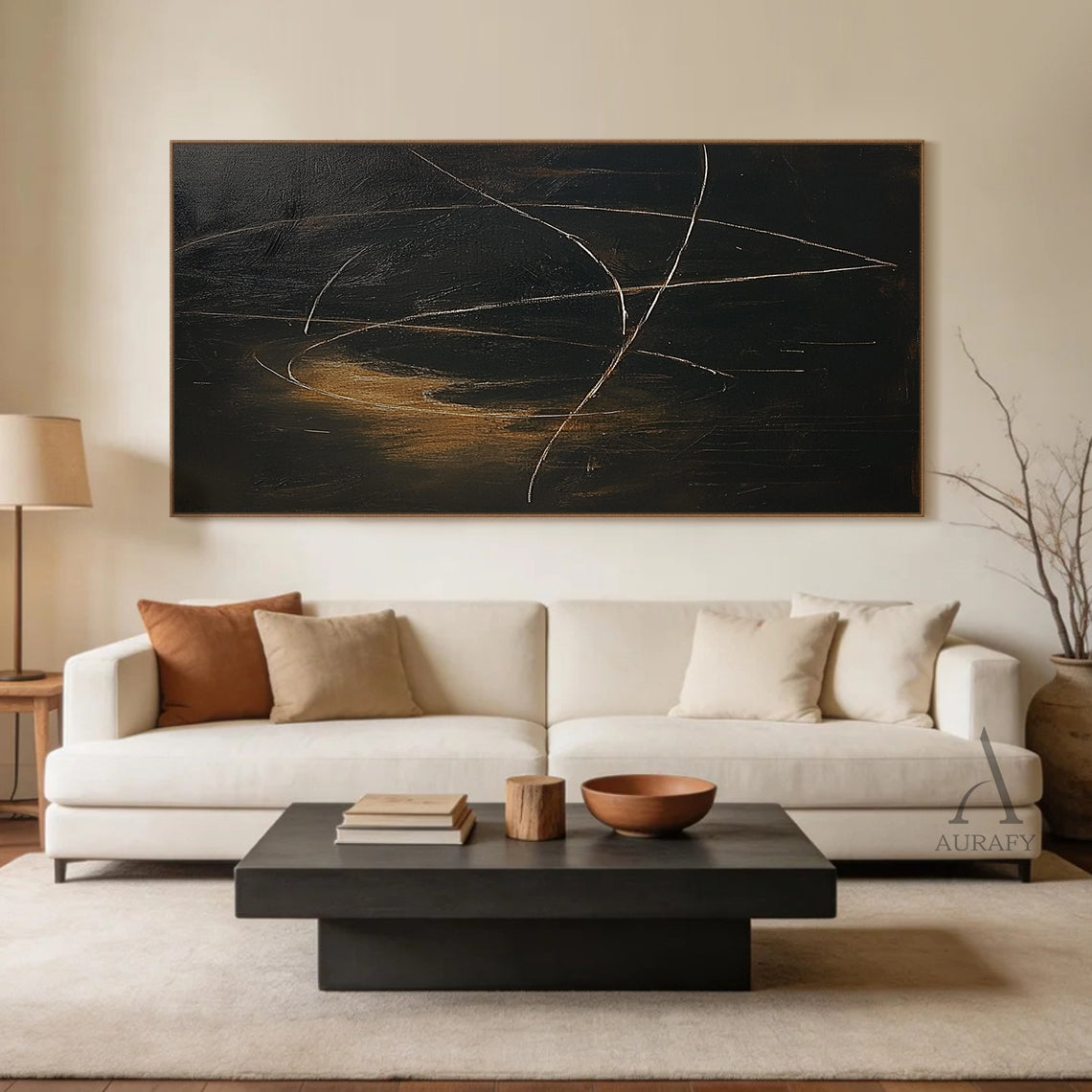 Brown and Black Abstract Wall Art for Modern Home Decor AURA271