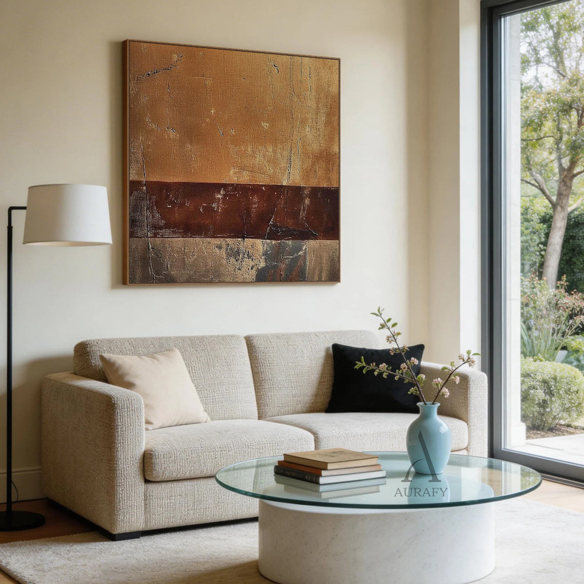 Brown General Abstract Wall Art for Modern Living Room Decor AURA356