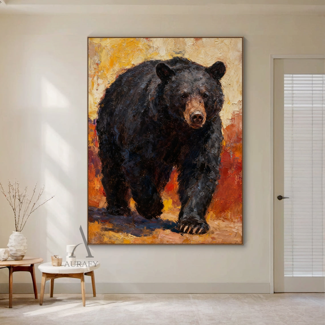 Black Bear Oil Painting - AURA656