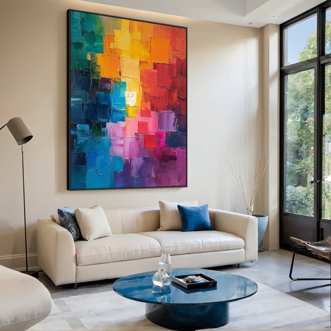 Chromatic Mosaic-Multicolor Abstract Field-AURA159