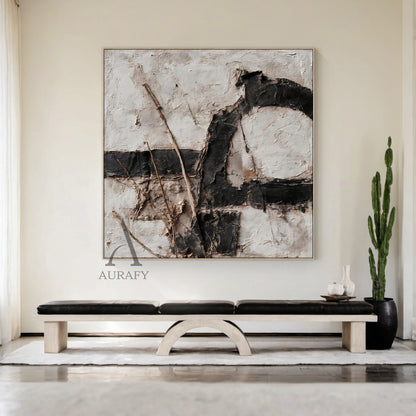 Black Abstract Wall Art Decor for Modern Home Office Spaces AURA234