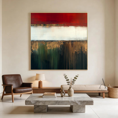 General Abstract Red Yellow Wall Art for Home Decor AURA383