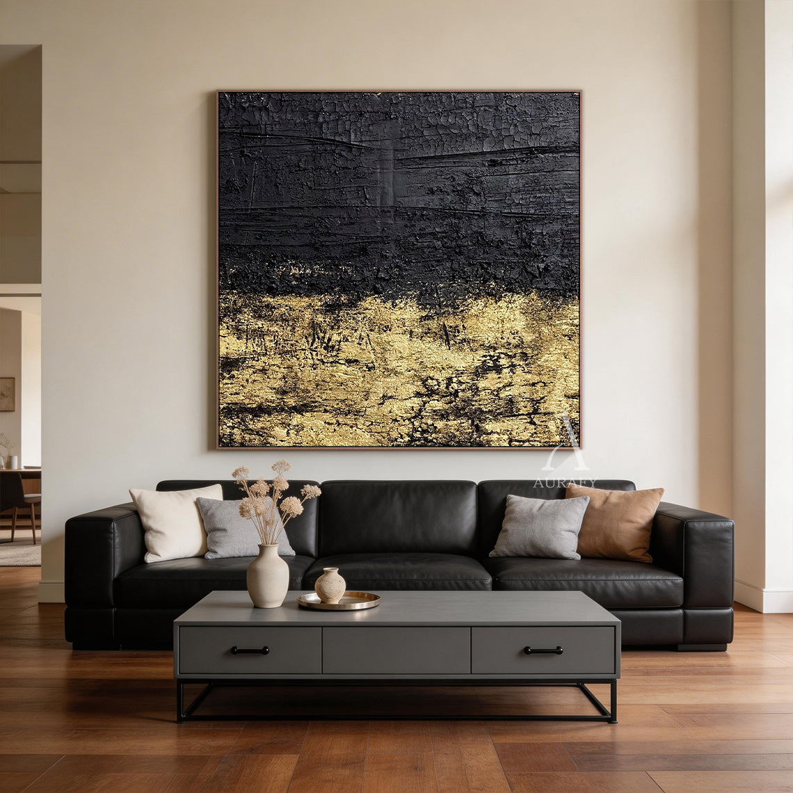 Black General Abstract Wall Art for Modern Home Office Decor AURA259