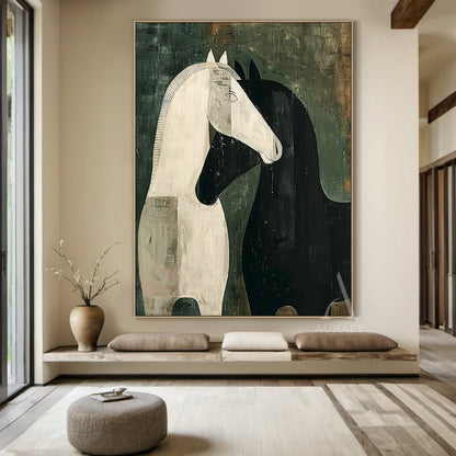 Cute Green Animal Wall Art for Modern Living Room Decor AURA335