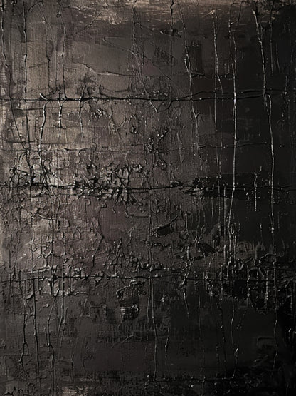 Black Textured Abstract Wall Art for Modern Living Room Decor AURA192