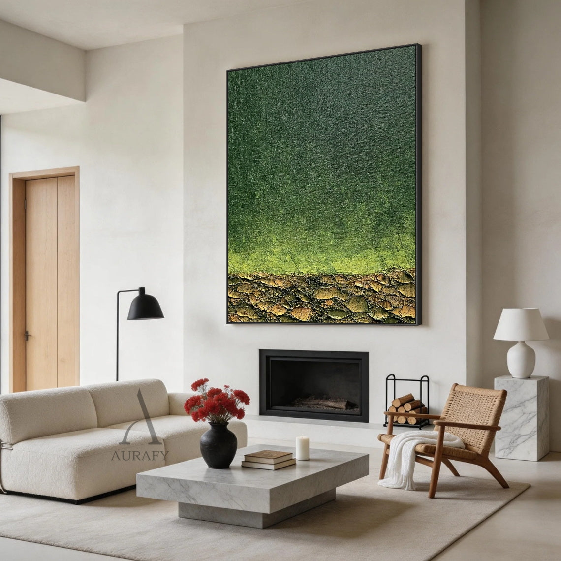 Modern Green Landscape Wall Art Stylish Home Decor Piece AURA407