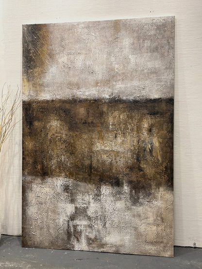 Earth Veil-Brown Wabi-Sabi Abstract Field-AURA150
