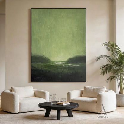 Stylish Unique Modern Abstract Green Wall Art for Interior Decor AURA390