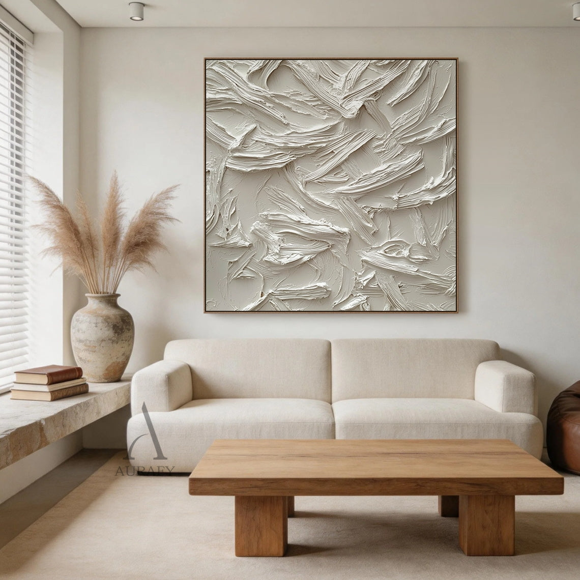 Minimalist Black Wall Art Sculpted High-Relief Tactile Matte Ribbed Modern Organic Design AURA424
