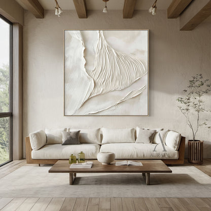Modern Beige 3D Textured Painting Living Room Wall Decor Art AURA293