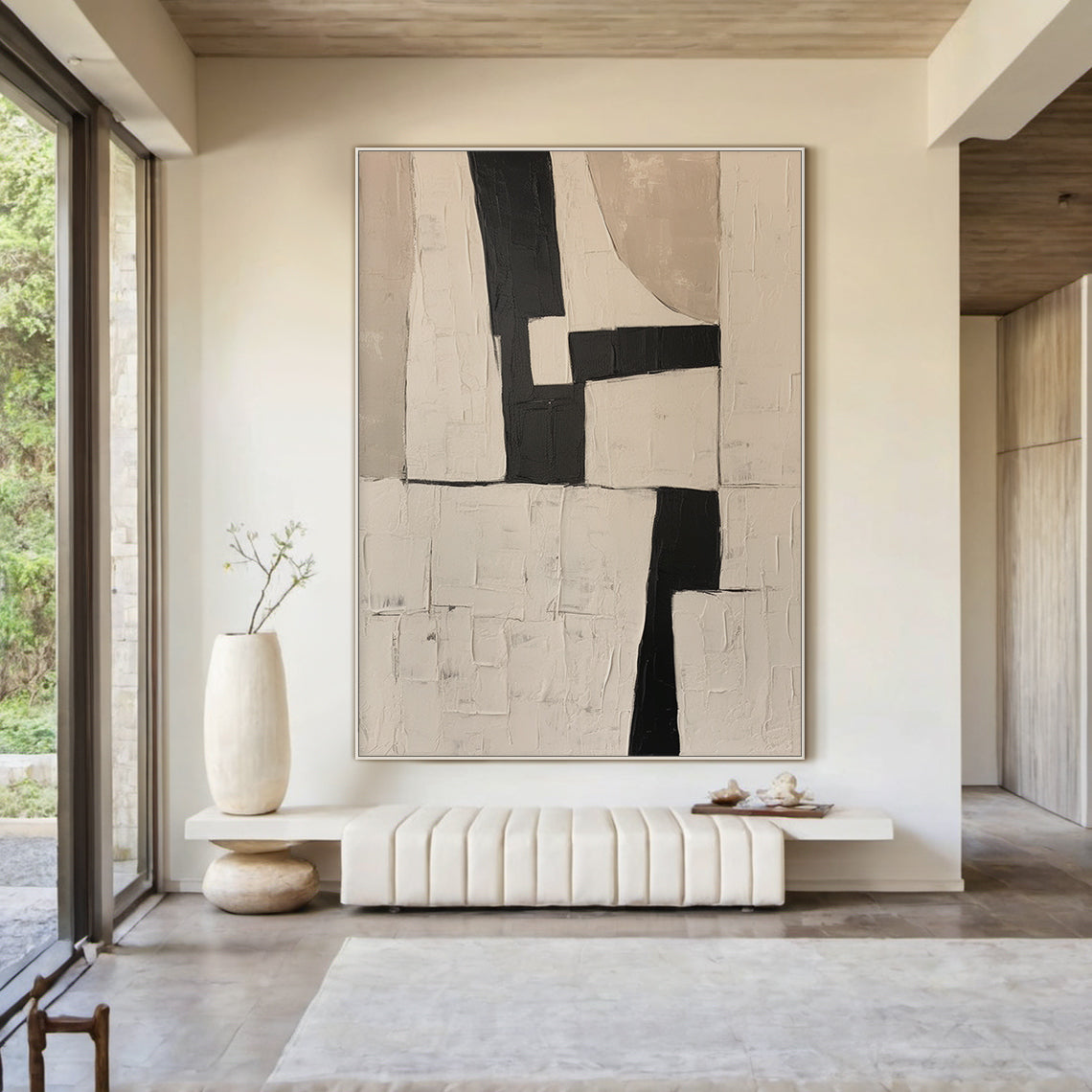 Silent Geometry-Black & Beige Spatial Field-AURA110