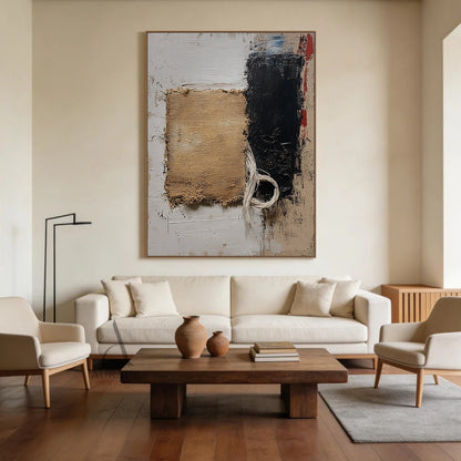 Minimalist Black Wall Art High-Relief Layered Curves Tactile Surface Modern Minimalist Piece AURA428