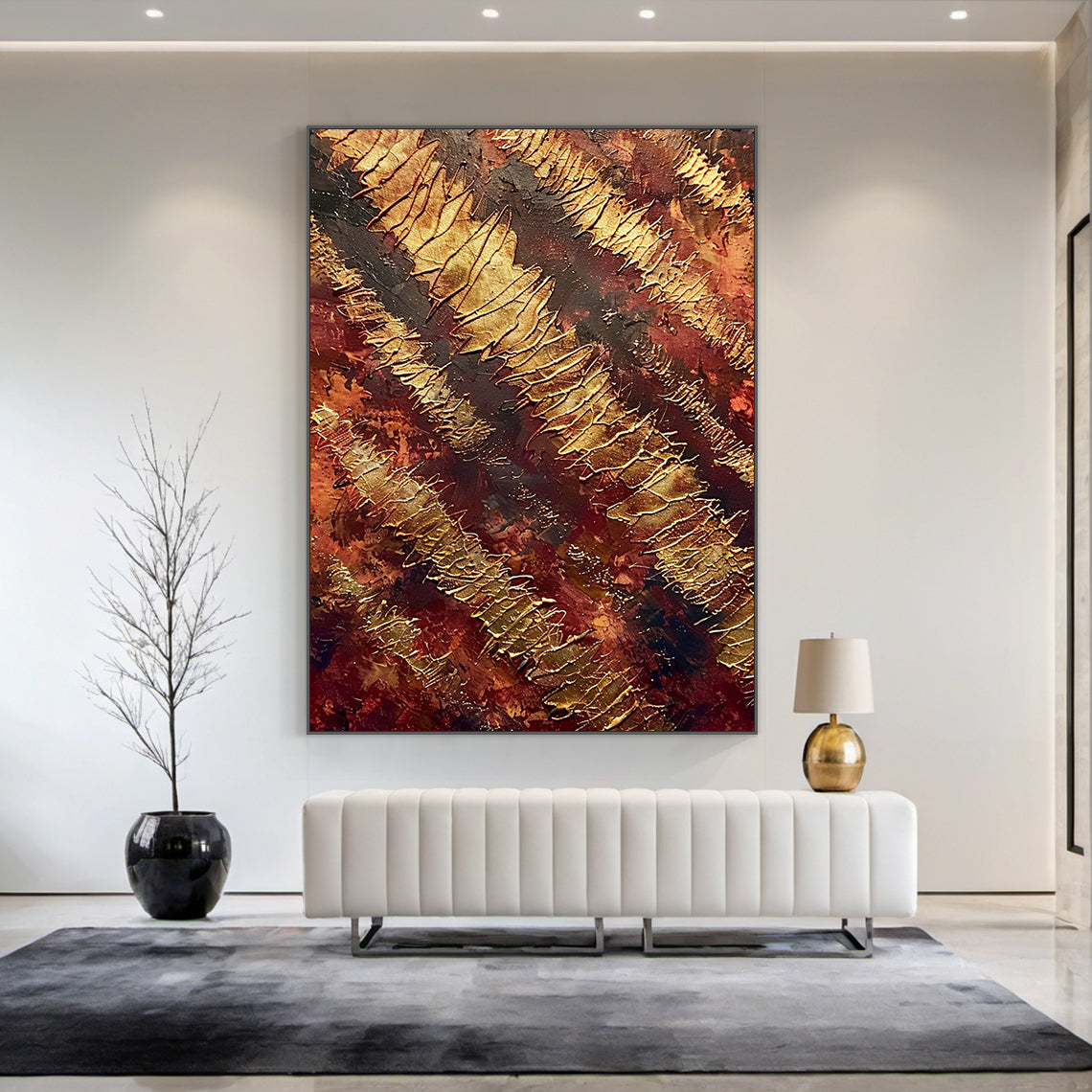 Red 3D Textured Wall Painting for Living Room Bedroom Decor AURA233