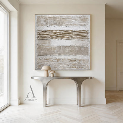 Woven Relief, Beige and Brown Mixed-Media Textured Wall Art AURA855