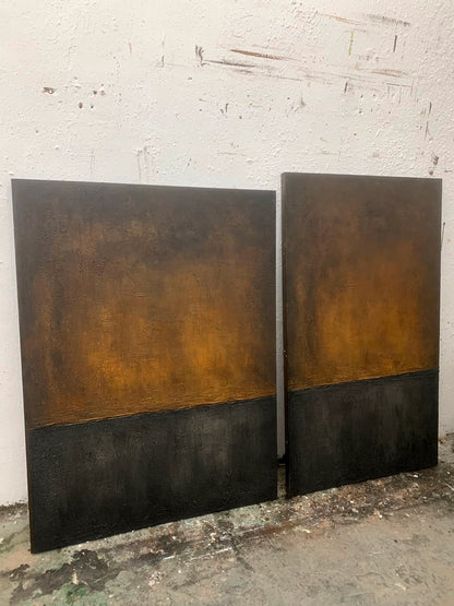 Modern Abstract Brown Textured Wall Art for Living Room Decor - AURA189