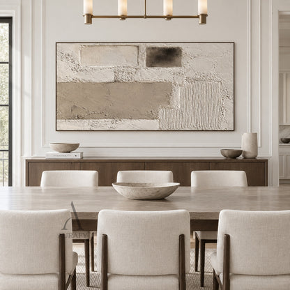 Surface Study, Beige Stucco and Ridged Plaster Abstract AURA865