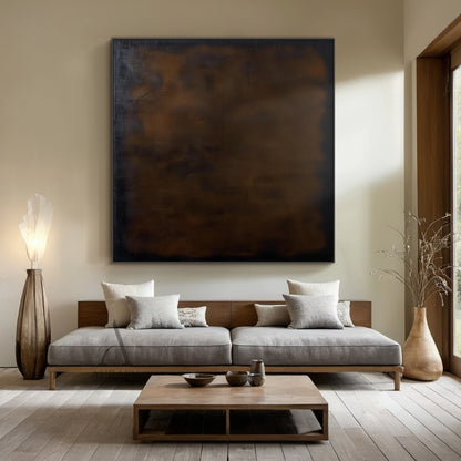 Umber Study, Warm Brown Patina Abstract Wall Art AURA879