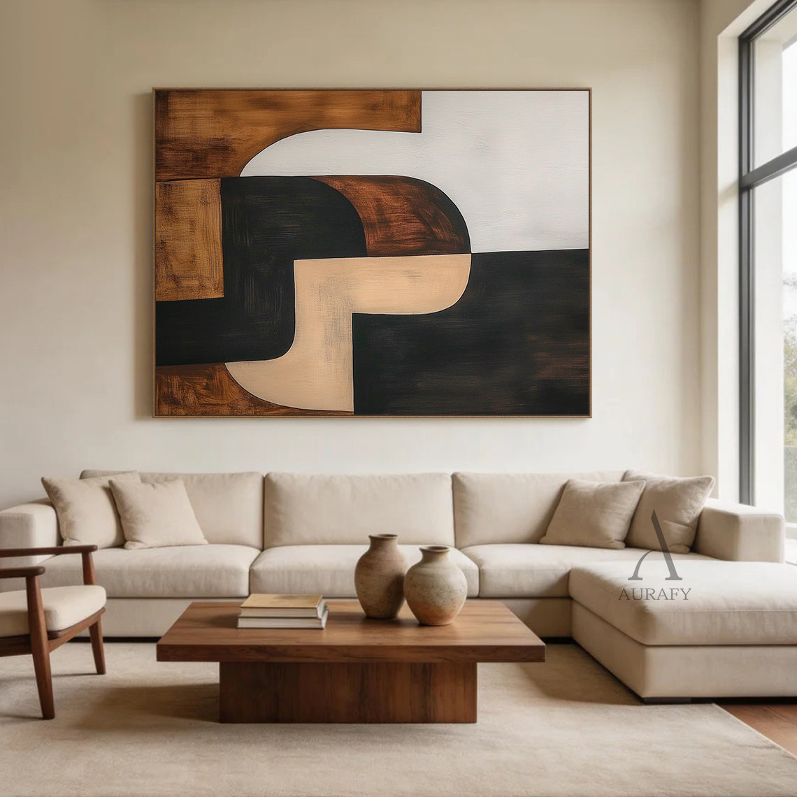 General Abstract Black Brown Modern Wall Art for Home Decor AURA386