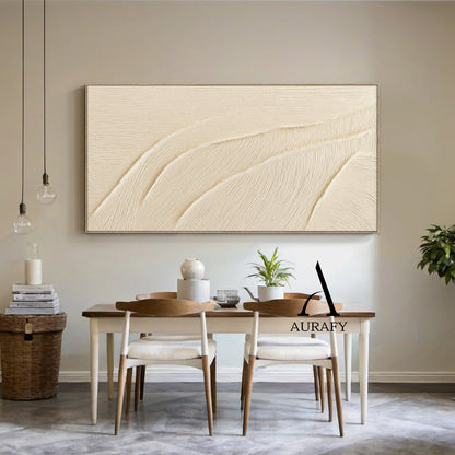 3D Textured Beige Abstract Art Tactile Surface Sculpted Wave Minimalist Luxe Japandi Wall Decor AURA528