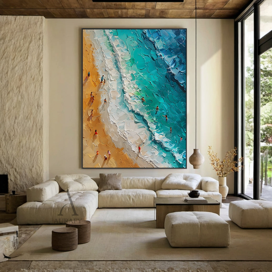 Turquoise Beach Shoreline Wall Art - AURA676