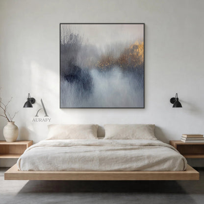 General Abstract Gray Blue Wall Art for Home Decor AURA398