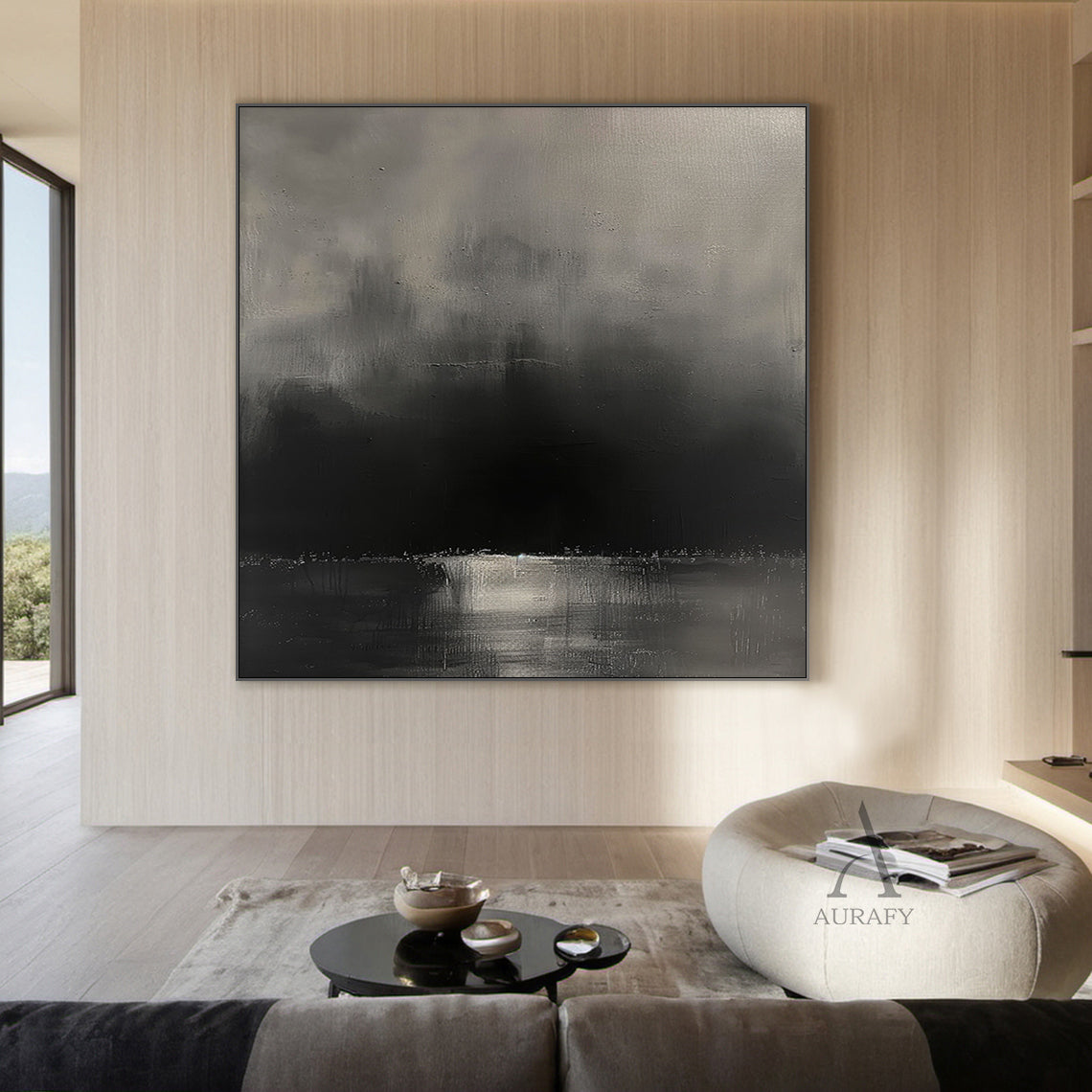 Black General Abstract Wall Art for Modern Living Room Decor AURA297