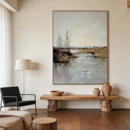 General Abstract Brown Beige Modern Wall Art for Home Decor AURA369
