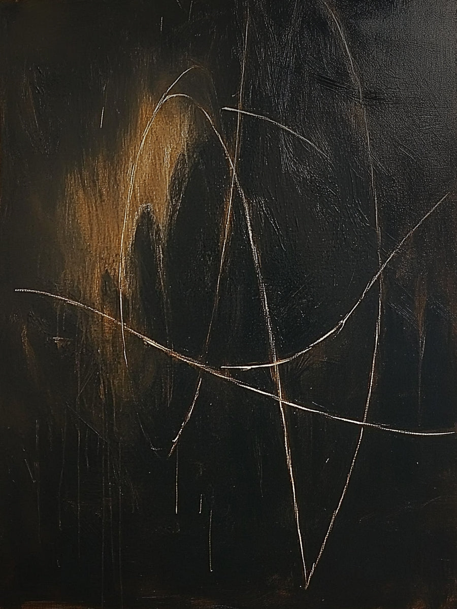 Brown and Black Abstract Wall Art for Modern Home Decor AURA271