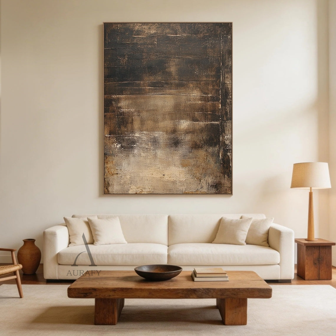 Unique Brown WABI SABI Decor Piece for Cozy Living Areas AURA404