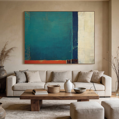 General Abstract Green Beige Wall Art for Modern Home Decor AURA370