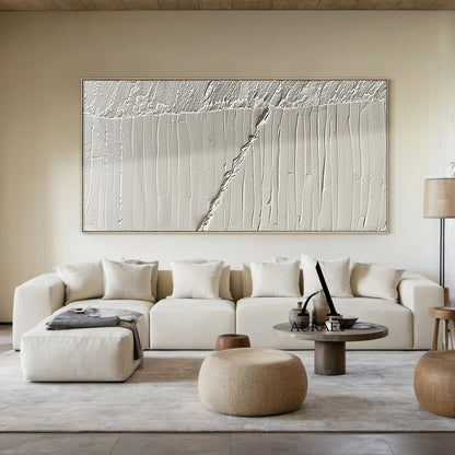 Minimalist Gray Wall Art Impasto Texture Tactile Surface Knife Strokes Sculpted Canvas Modern Decor AURA552