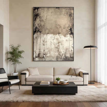 Modern General Abstract Beige Brown Wall Art for Living Room AURA350