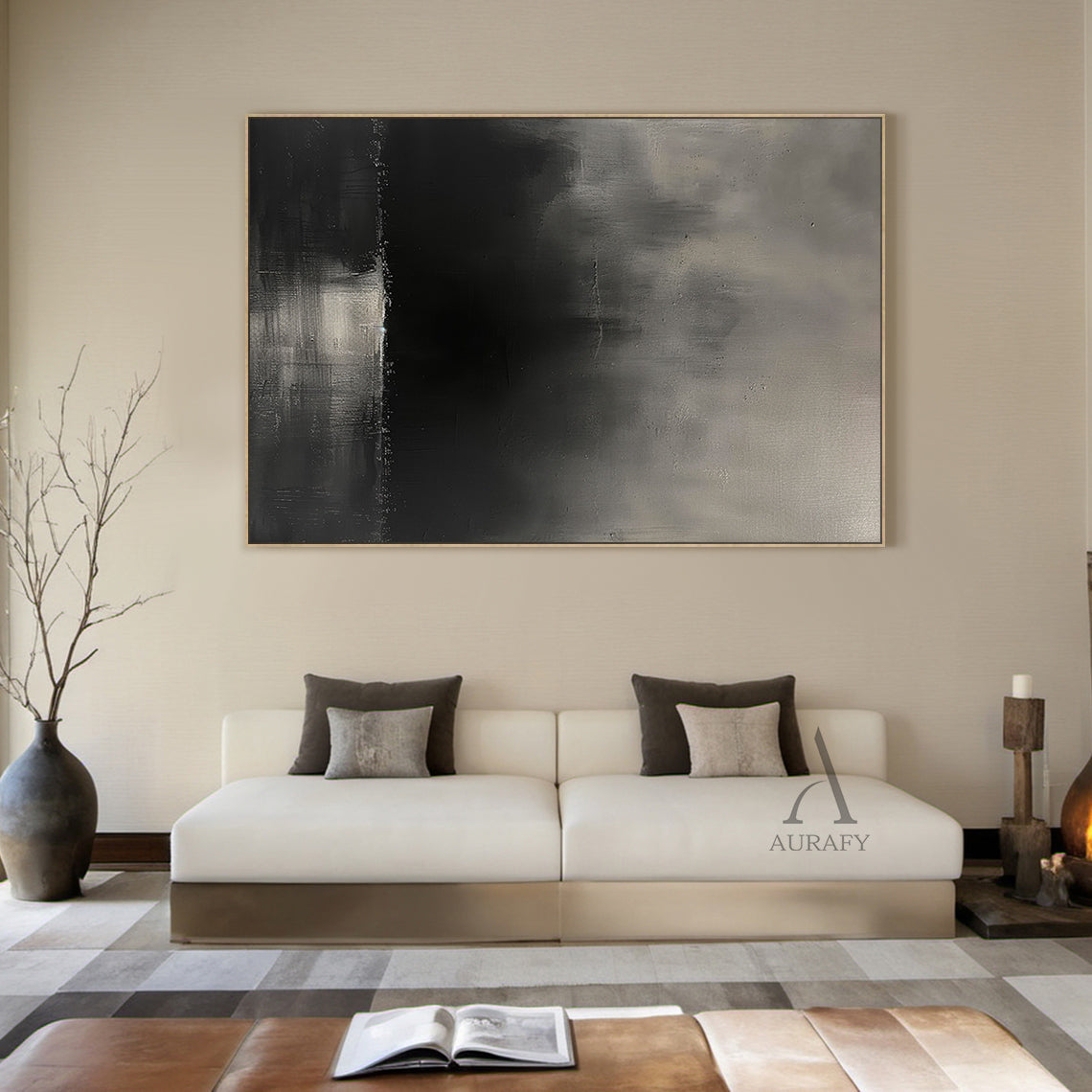 Black General Abstract Wall Art for Modern Living Room Decor AURA297