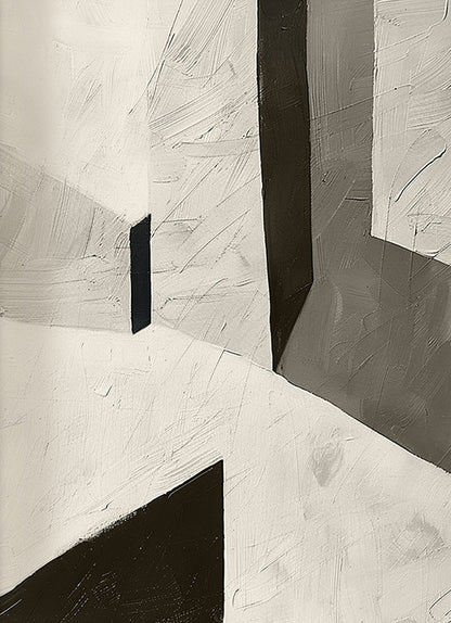 Silent Geometry-Black & Beige Spatial Field-AURA107