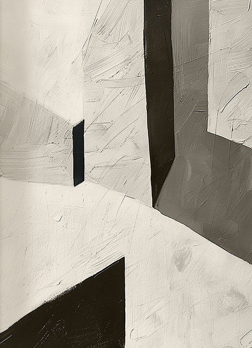 Silent Geometry-Black & Beige Spatial Field-AURA107