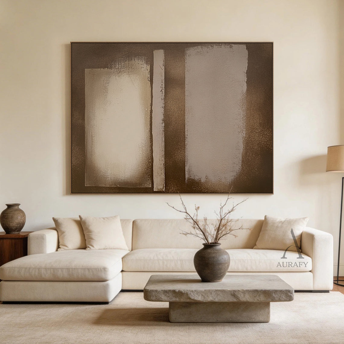Brown General Abstract Wall Art for Living Room Decor AURA387