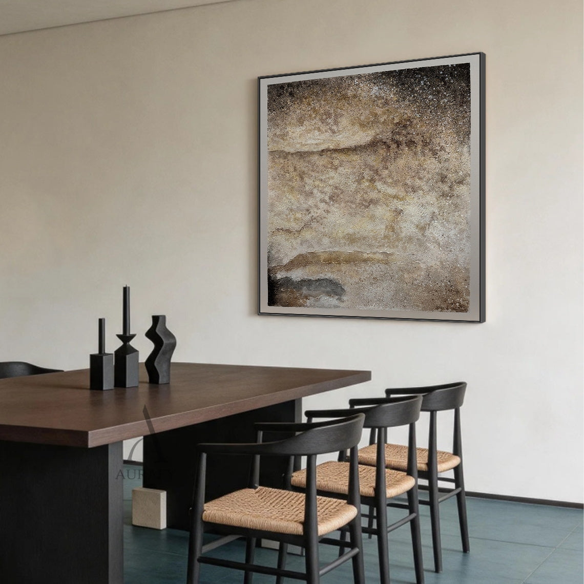Wabi-Sabi Textured Abstract Wall Art Plaster Tactile Knife Stroke Japandi Minimalist Luxe Neutral Home Decor AURA732