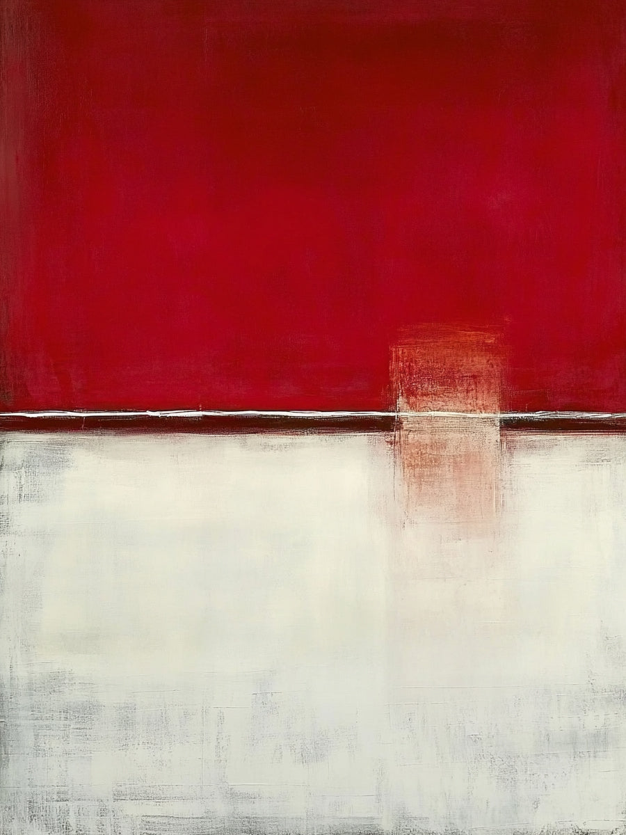 General Abstract Beige Red Wall Art for Modern Home Decor AURA347