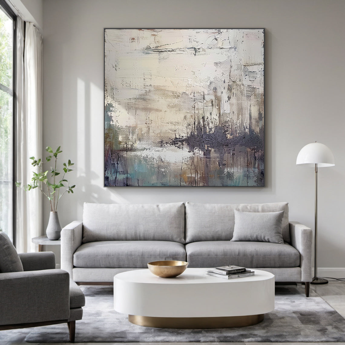 Modern Abstract Gray Wall Art for Living Room Bedroom Decor AURA230
