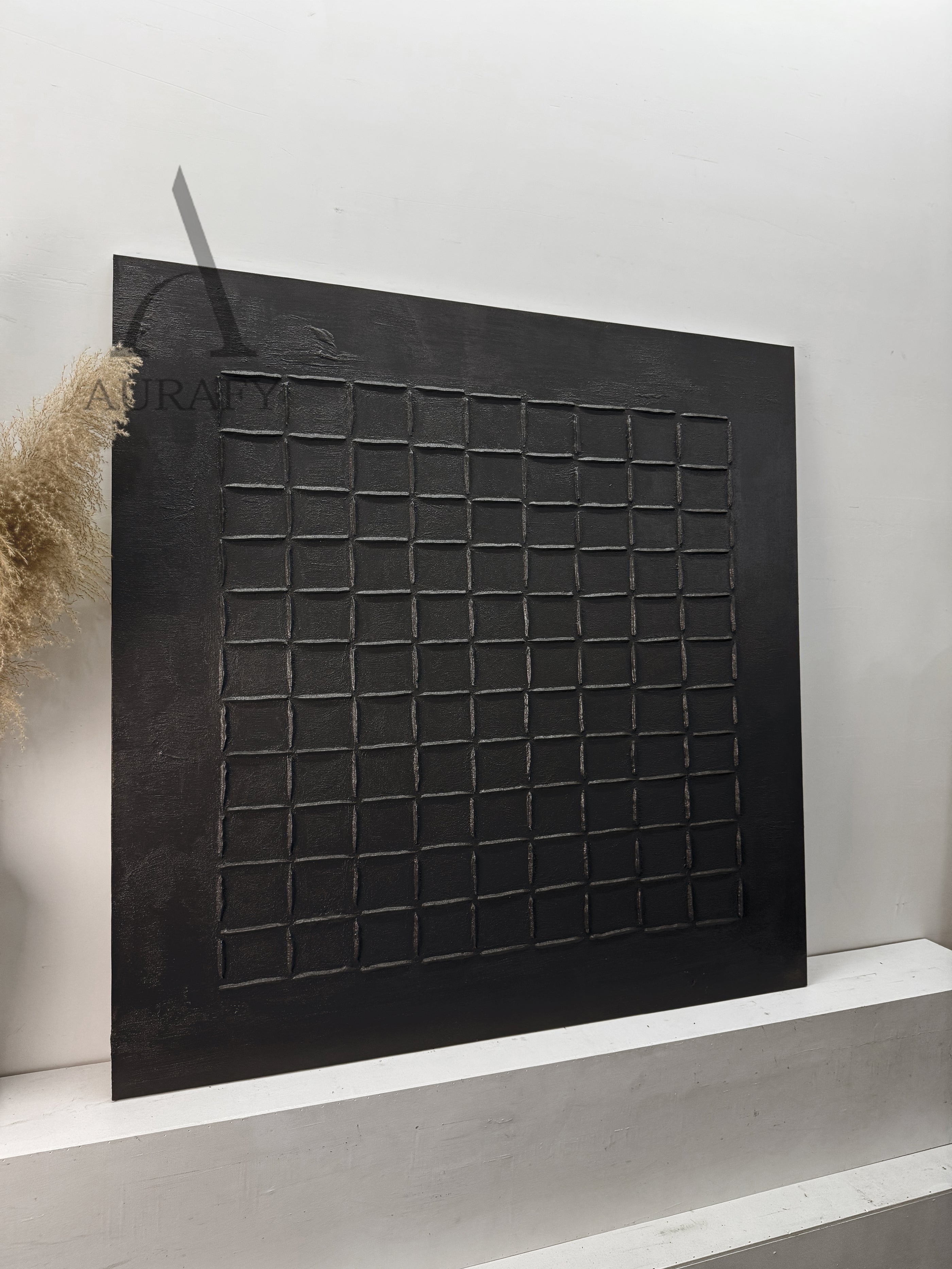 Black Wabi Sabi Ceramic Vase Minimalist Rustic Home Decor Accent Piece AURA288