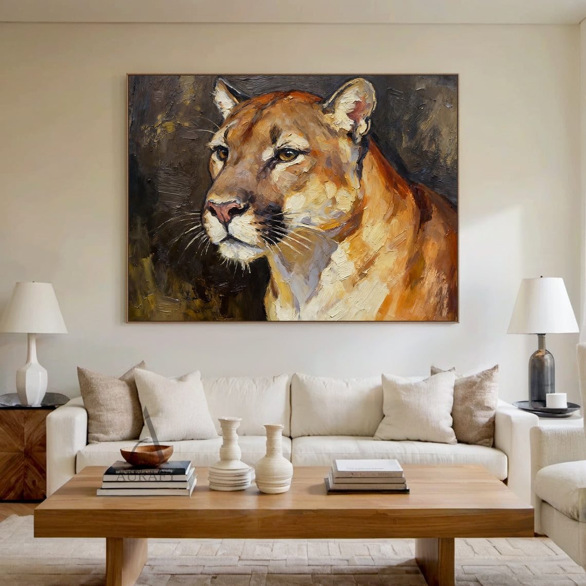 Puma Portrait Oil Painting - AURA655